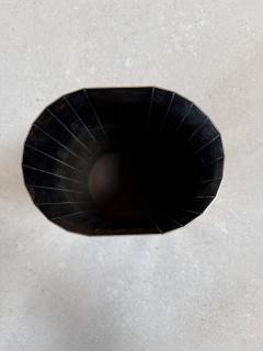 Vintage Faceted Brass Vase Mid Century Modern Geometric Vessel - 4556617