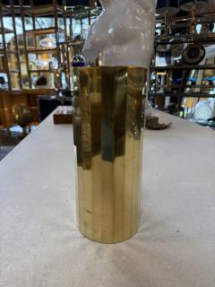 Vintage Faceted Brass Vase Mid Century Modern Geometric Vessel - 4556621