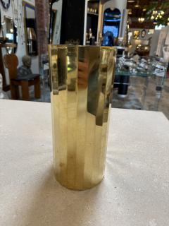 Vintage Faceted Brass Vase Mid Century Modern Geometric Vessel - 4556622