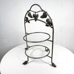 Vintage Farmhouse Two Tiered Metal Grape Serving Stand Cheese Dessert Fruit - 3106575