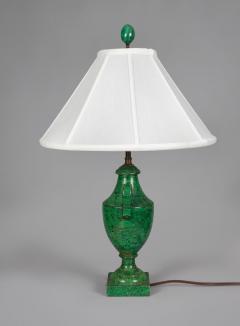 Vintage Faux Malachite Painted Lamp - 3940268