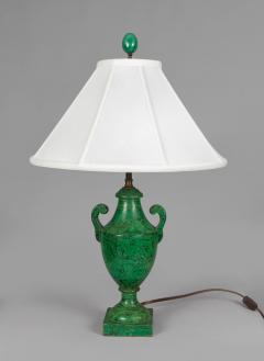 Vintage Faux Malachite Painted Lamp - 3940269