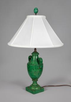 Vintage Faux Malachite Painted Lamp - 3940270