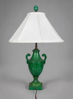 Vintage Faux Malachite Painted Lamp - 3940271