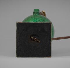 Vintage Faux Malachite Painted Lamp - 3940276