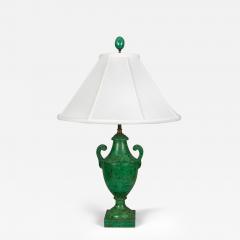 Vintage Faux Malachite Painted Lamp - 3946129