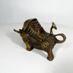 Vintage Feng Shui Gilt Bronze Bull Ox Money Figurine - 3077616