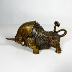 Vintage Feng Shui Gilt Bronze Bull Ox Money Figurine - 3077618