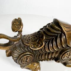 Vintage Feng Shui Gilt Bronze Bull Ox Money Figurine - 3077623