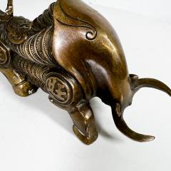 Vintage Feng Shui Gilt Bronze Bull Ox Money Figurine - 3077624