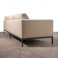 Vintage Florence Knoll Sofa in Original Woven Ivory Wool with Bronze Base 1960s - 4597714