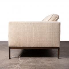 Vintage Florence Knoll Sofa in Original Woven Ivory Wool with Bronze Base 1960s - 4597717