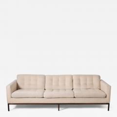 Vintage Florence Knoll Sofa in Original Woven Ivory Wool with Bronze Base 1960s - 4598183