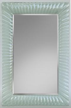 Vintage Fluted Murano Glass Wall Mirror with Beveled Mirror 1980s - 3954238