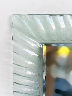 Vintage Fluted Murano Glass Wall Mirror with Beveled Mirror 1980s - 3954242