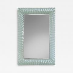 Vintage Fluted Murano Glass Wall Mirror with Beveled Mirror 1980s - 3955753