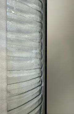 Vintage Fluted Murano Glass Wall Mirror with Beveled Mirror 1980s - 4271433