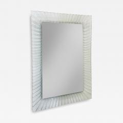 Vintage Fluted Murano Glass Wall Mirror with Beveled Mirror 1980s - 4277043