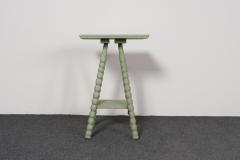 Vintage Folk Art Two Tier Mint Green Bobbin Side Table - 4794009