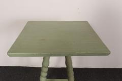 Vintage Folk Art Two Tier Mint Green Bobbin Side Table - 4794013