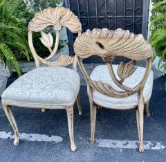 Vintage Fortuny Upholstered Carved Italian Grotto Chairs a Pair - 1871749