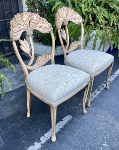 Vintage Fortuny Upholstered Carved Italian Grotto Chairs a Pair - 1871750
