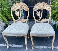 Vintage Fortuny Upholstered Carved Italian Grotto Chairs a Pair - 1871751