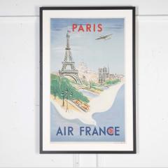 Vintage Framed Air France Paris Poster - 3264363