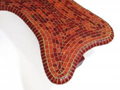 Vintage Free Form Red Mosaic Tile Coffee Table - 919567