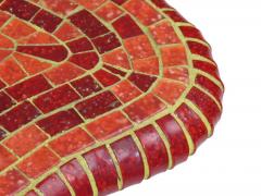 Vintage Free Form Red Mosaic Tile Coffee Table - 919568