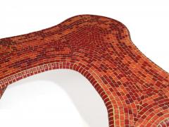 Vintage Free Form Red Mosaic Tile Coffee Table - 919569