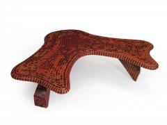 Vintage Free Form Red Mosaic Tile Coffee Table - 919570