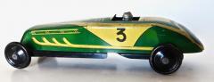 Vintage Free Wheeling Green Lithographed All Tin Racing Car French Circa 1930 - 3221007