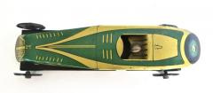 Vintage Free Wheeling Green Lithographed All Tin Racing Car French Circa 1930 - 3221044