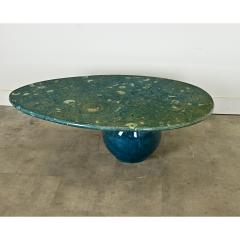Vintage French 1970s Green Fossil Marble Coffee Table - 3954788