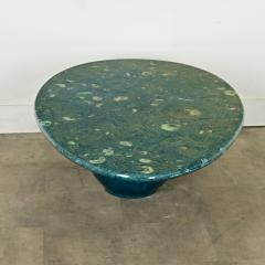 Vintage French 1970s Green Fossil Marble Coffee Table - 3954790