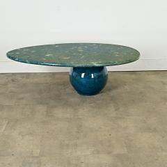 Vintage French 1970s Green Fossil Marble Coffee Table - 3954807