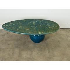 Vintage French 1970s Green Fossil Marble Coffee Table - 3954808
