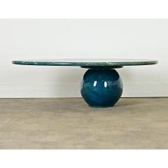 Vintage French 1970s Green Fossil Marble Coffee Table - 3954817