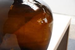 Vintage French Amber Glass Demijohn Bonbonne Ambr e Brune - 4181174