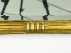 Vintage French Art Deco Carved Giltwood Over Mantel Mirror circa 1940s - 1125181