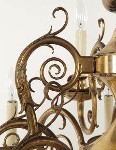 Vintage French Baroque Style Brass Chandelier - 3965394