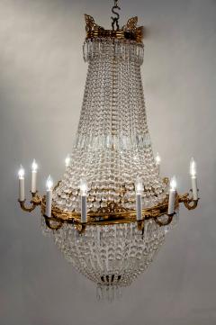 Vintage French Bell Shape Crystal Chandelier - 71178