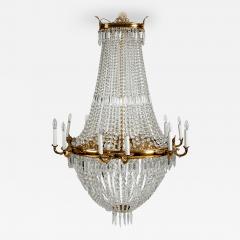 Vintage French Bell Shape Crystal Chandelier - 71526