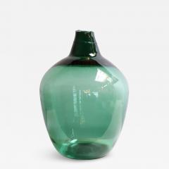 Vintage French Blown Glass Wide Neck Demijohn Carboy in Teal Green - 4186033