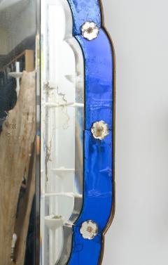 Vintage French Cobalt Blue Mirror - 2855714