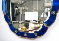 Vintage French Cobalt Blue Mirror - 2855717