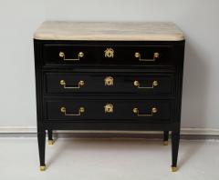 Vintage French Ebonized Marble Top Commode in the Directoire Manner - 1557054