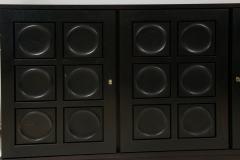 Vintage French Graphic Ebonized Oak Sideboard - 4446286