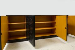 Vintage French Graphic Ebonized Oak Sideboard - 4446291